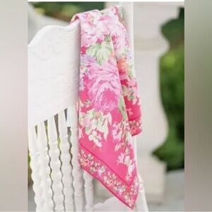 Brand New April Cornell Cottage Rose, Pink & Green 16” Cloth Napkins Set of 10